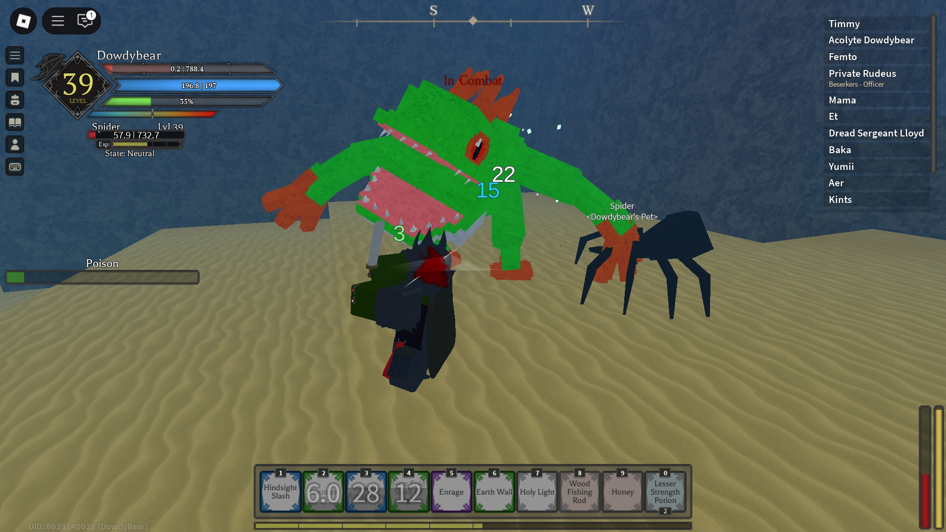 A Rune Slayer player is fighting a Mutated Frog
