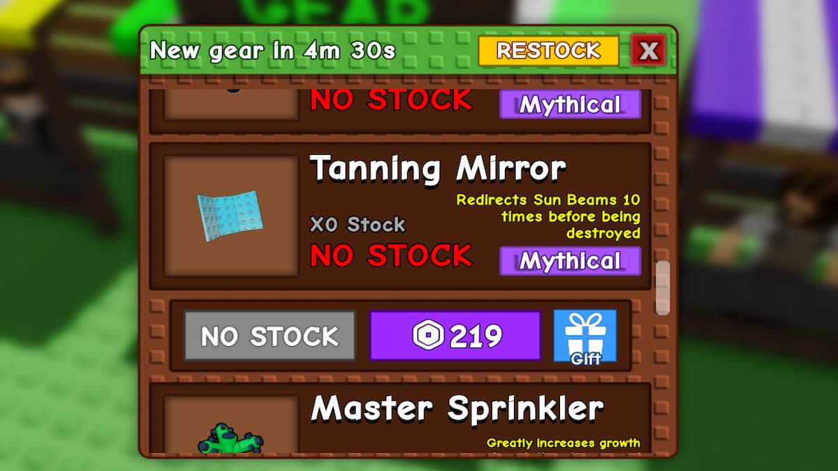 The Gear Shop in Grow A Garden