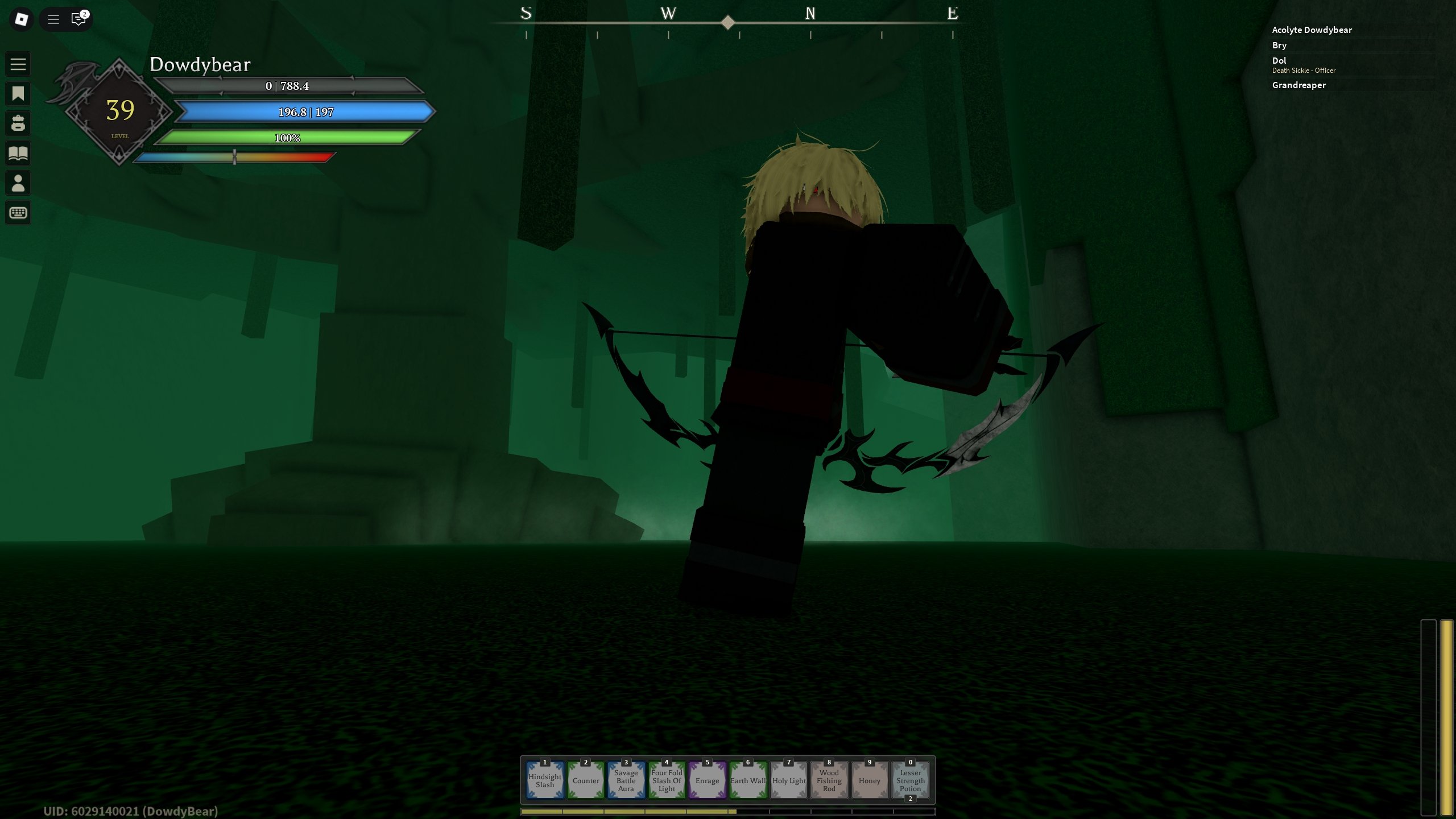 A Vampire Mob is getting ready to attack the Rune Slayer player