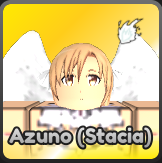 Azuno Stacia unit in Anime Run Kingdom Roblox experience.