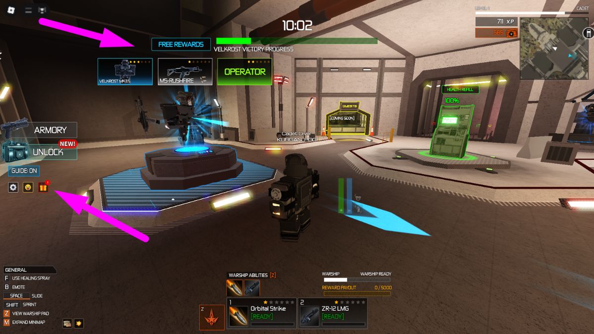 Roblox Battle Divers free rewards location