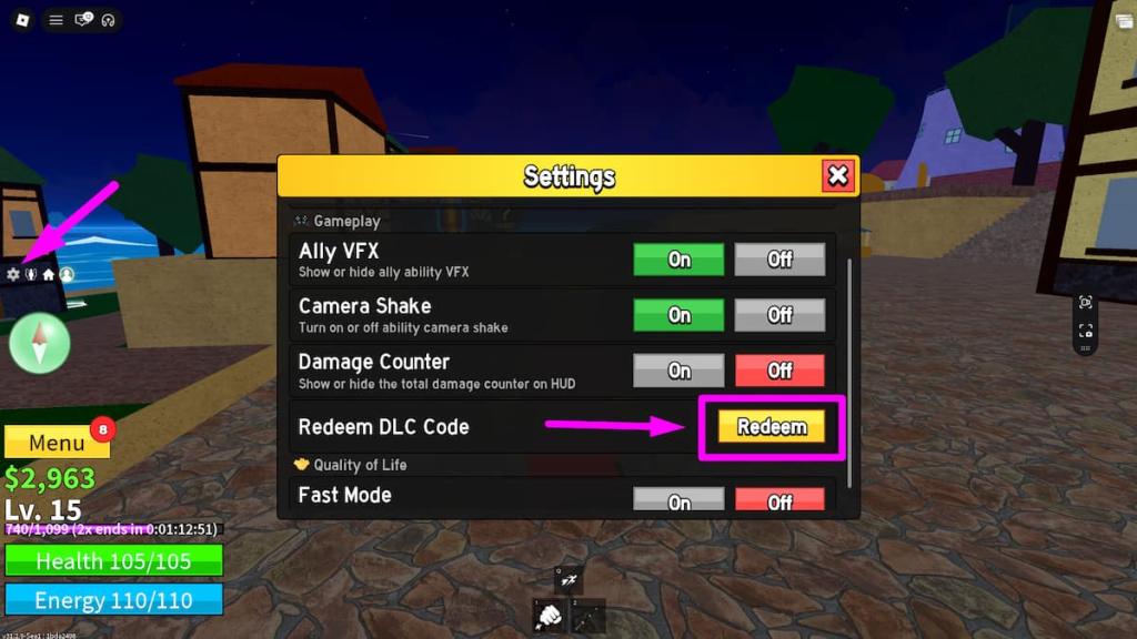 How to redeem codes in Blox Fruits
