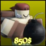 Bomber unit in Wild Rails Tower Defense Roblox experience.