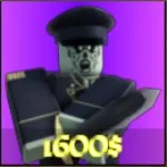 Captain unit in Wild Rails Tower Defense Roblox experience.