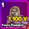 Funny President unit in Anime Rangers X Roblox experience