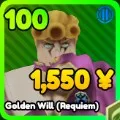Golden Will Requiem unit in Anime Rangers X Roblox experience