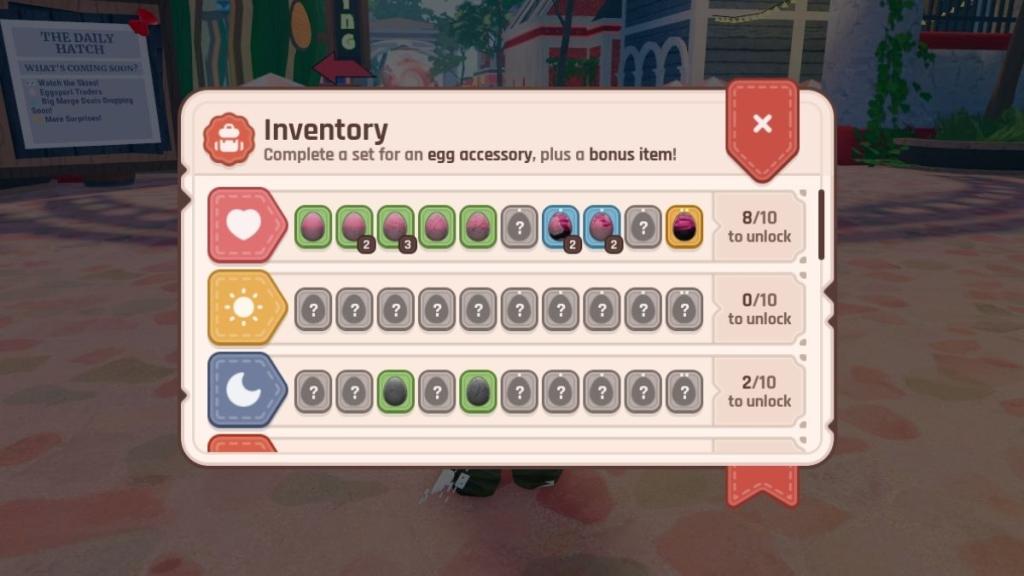 Hatch Egg Hunt inventory menu