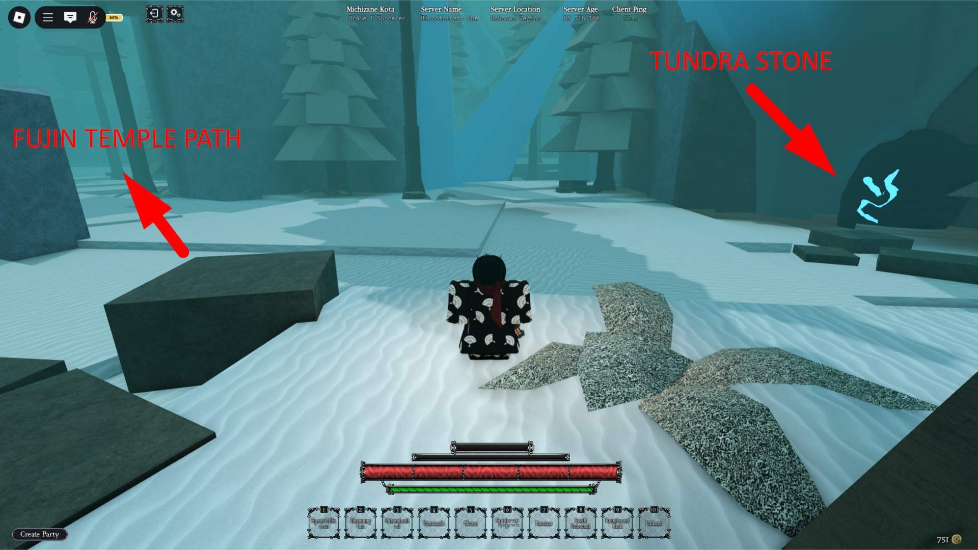 Fujin Temple location in the Heian Roblox experience