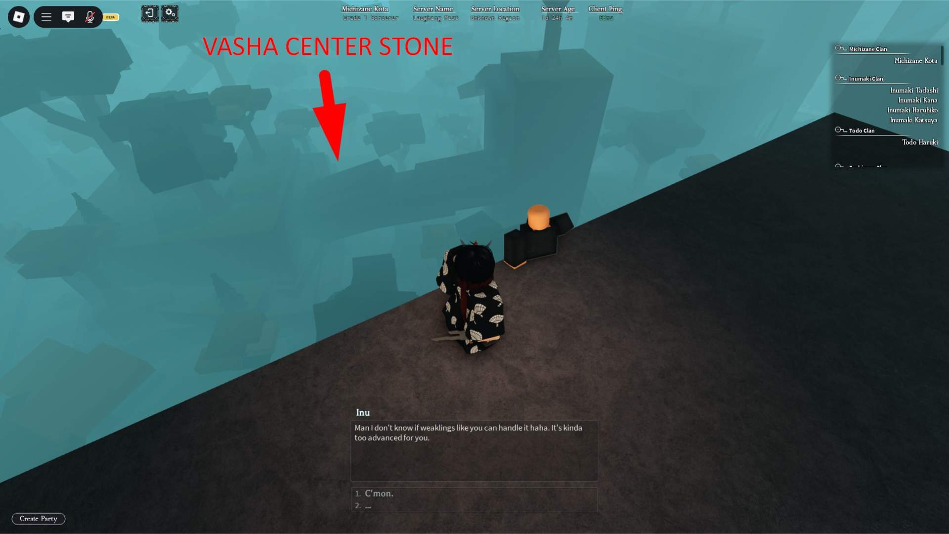 Auspicious Beasts cursed technique teacher in the Heian Roblox experience