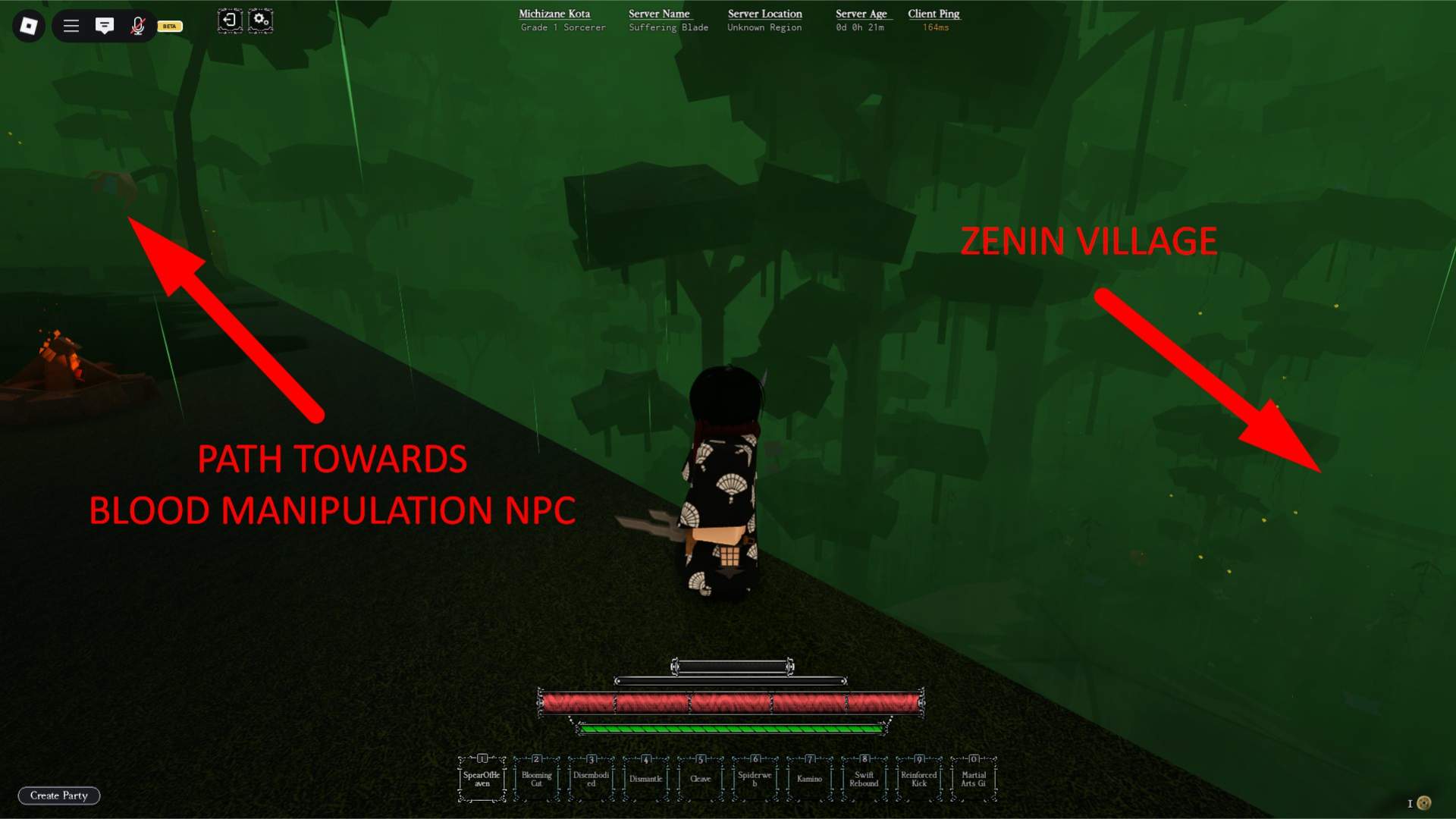 Blood Manipulation cursed technique teacher path in the Heian Roblox experience