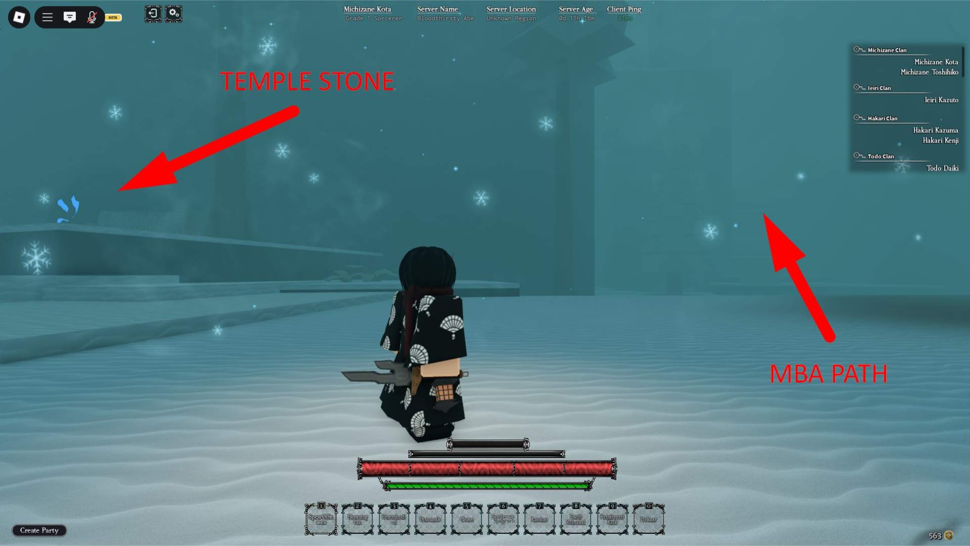 MBA cursed technique teacher in the Heian Roblox experience