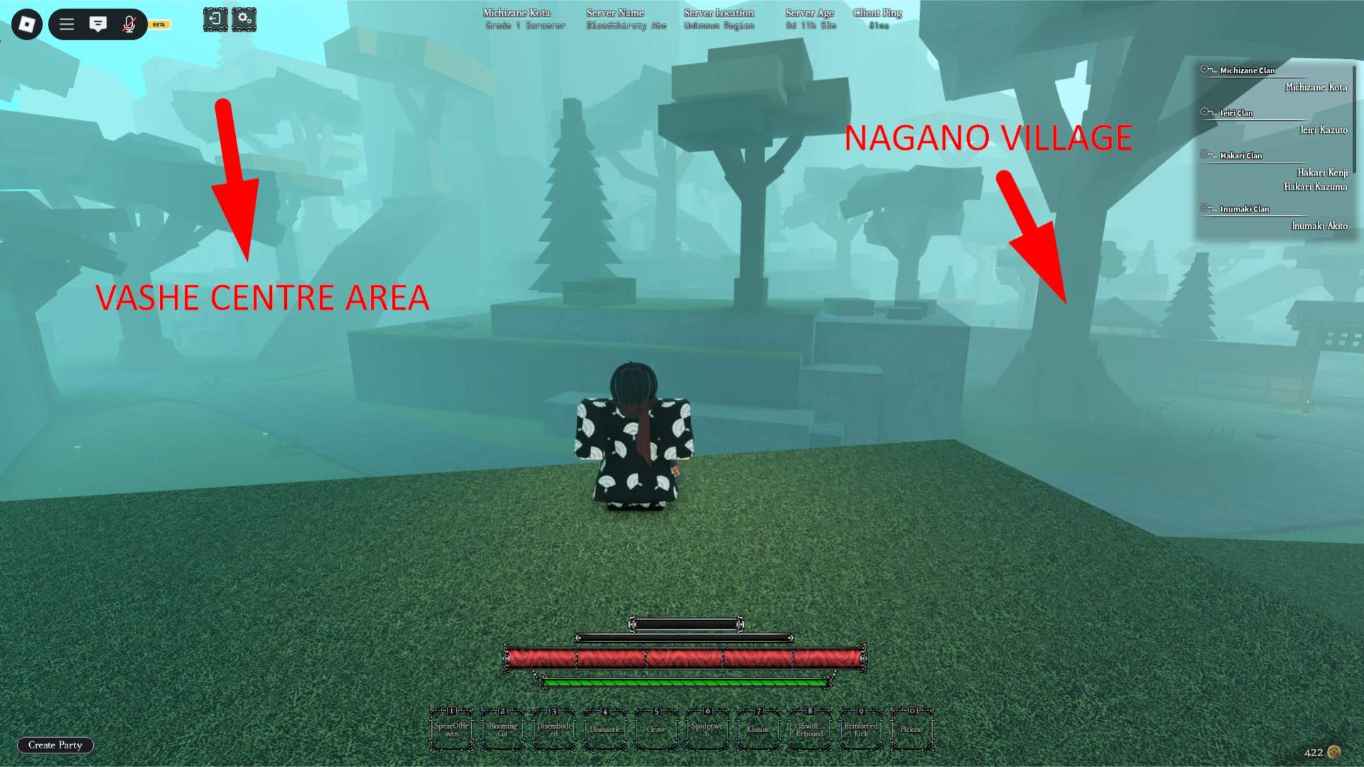 Sword Saint cursed technique teacher location in the Heian Roblox experience