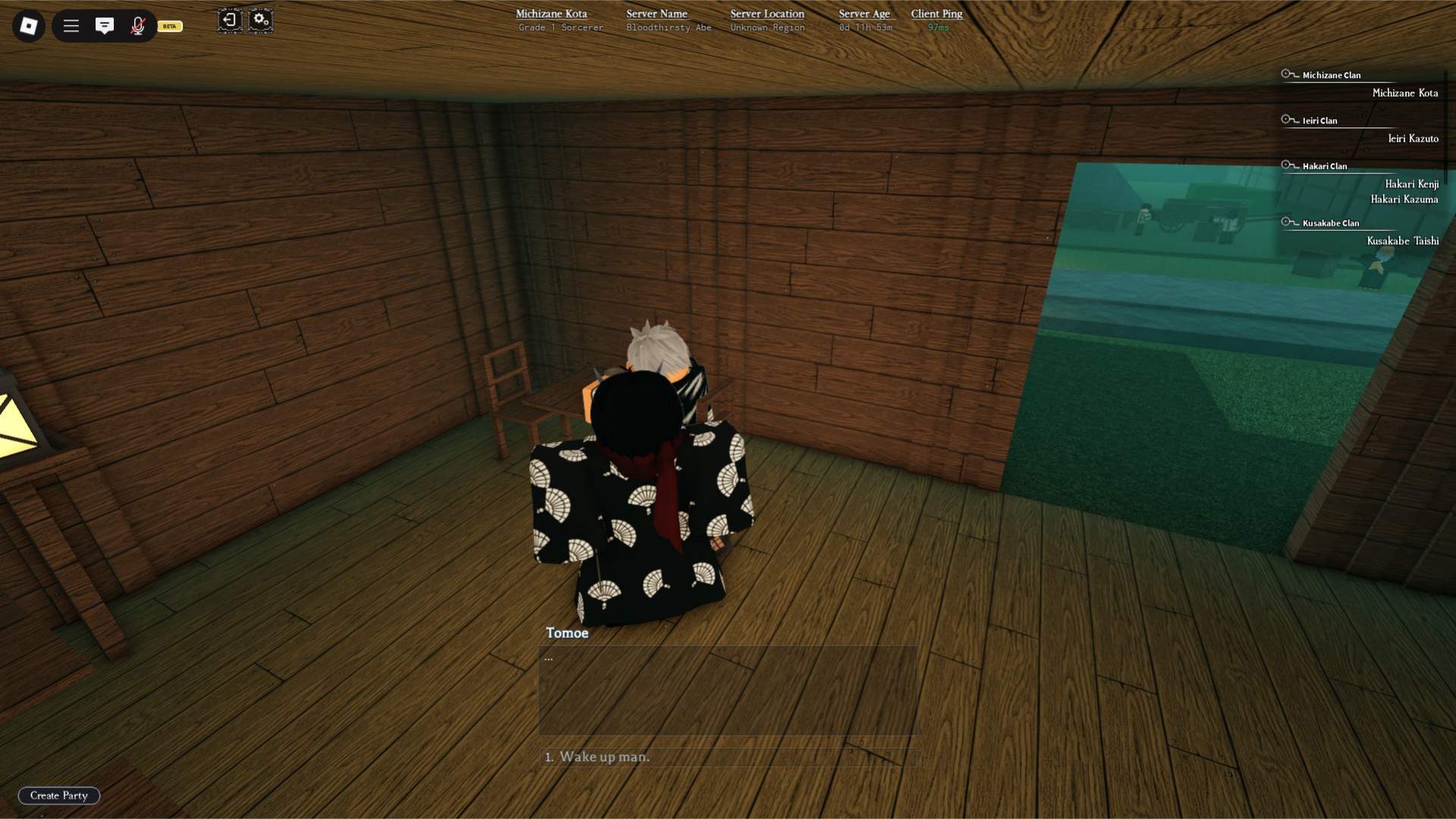Sword Saint cursed technique teacher in the Heian Roblox experience