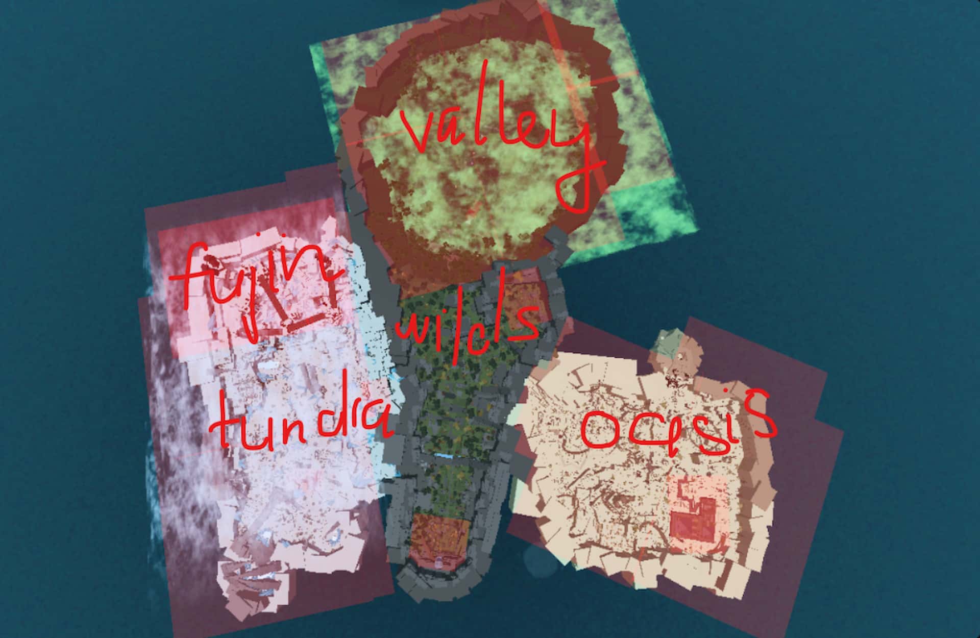 The map of the world in the Heian Roblox experience