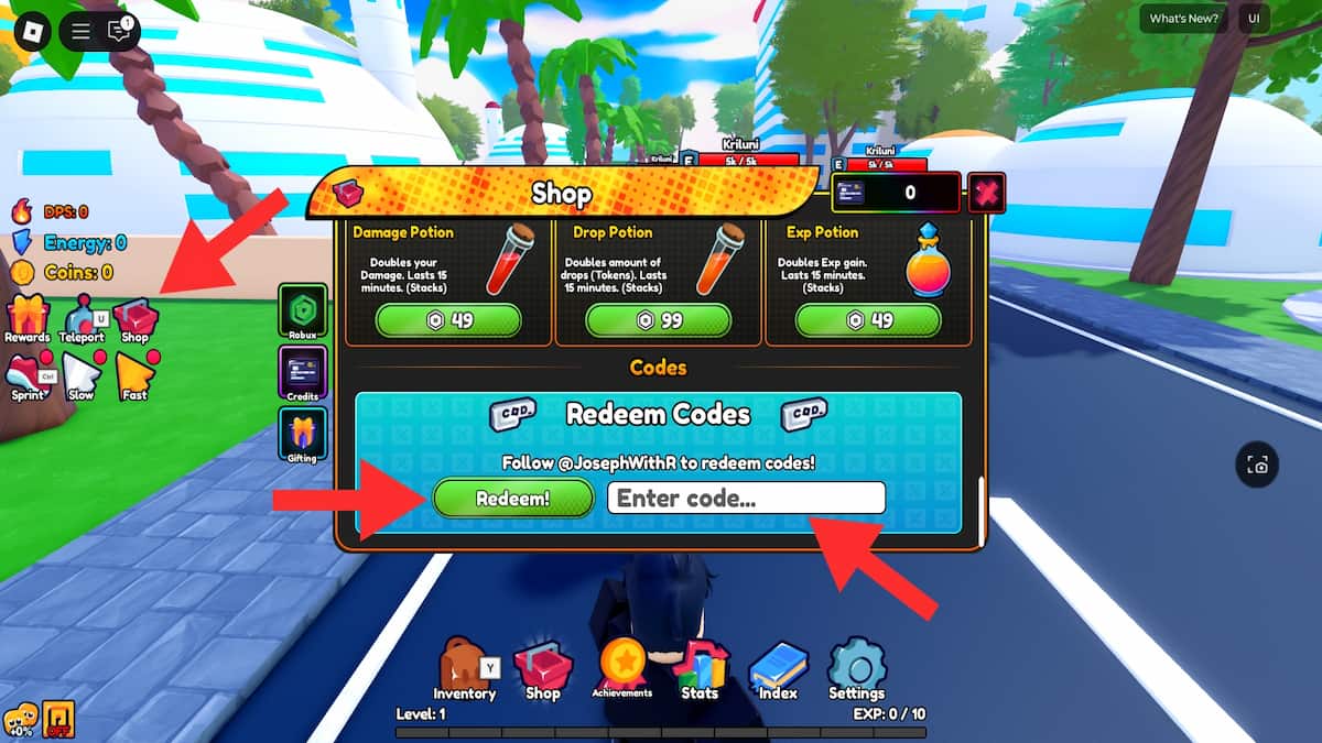 How to redeem Anime Eternal codes