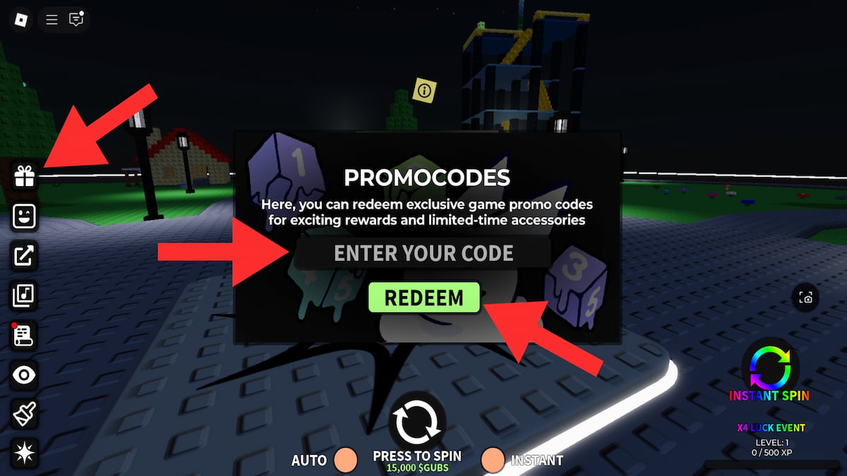 How to redeem codes in Gubby RNG