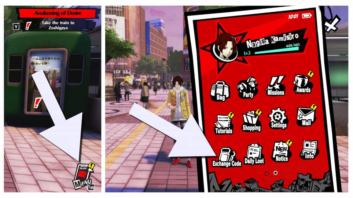 How to redeem codes in Persona 5 x.