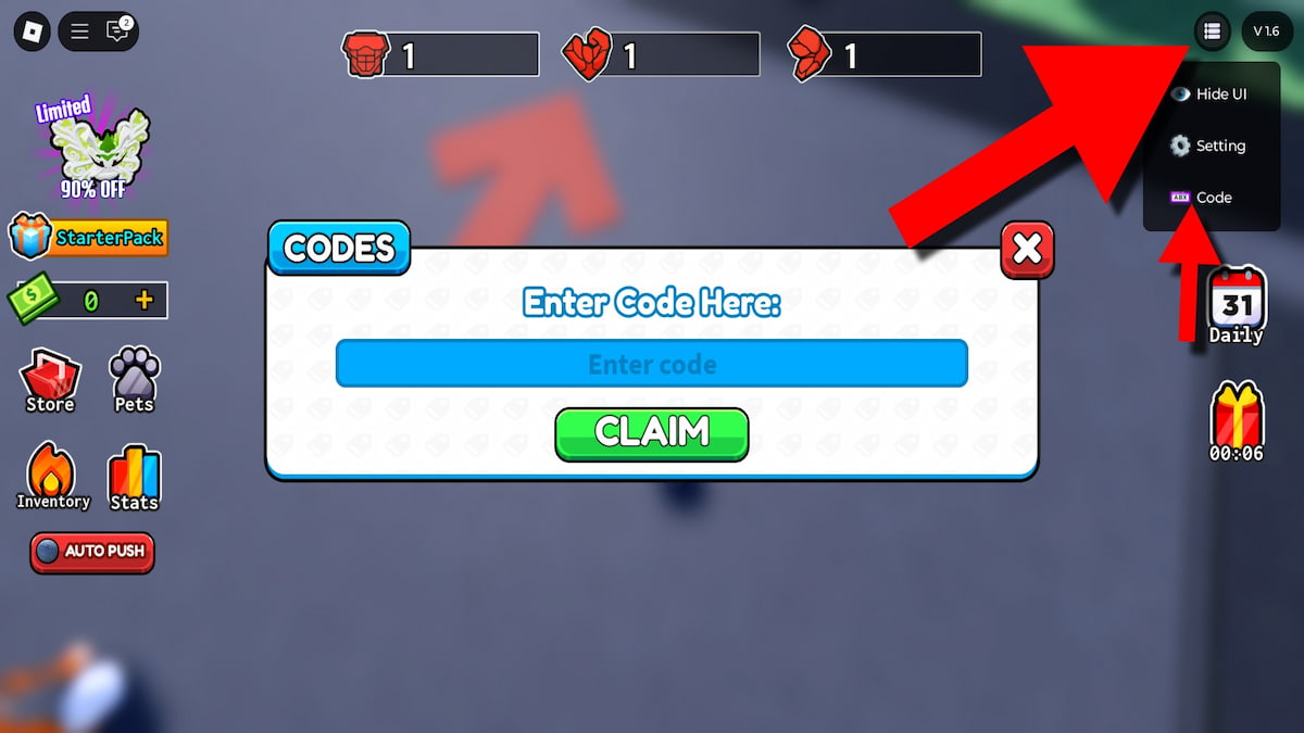 How to redeem Push A Rock codes.