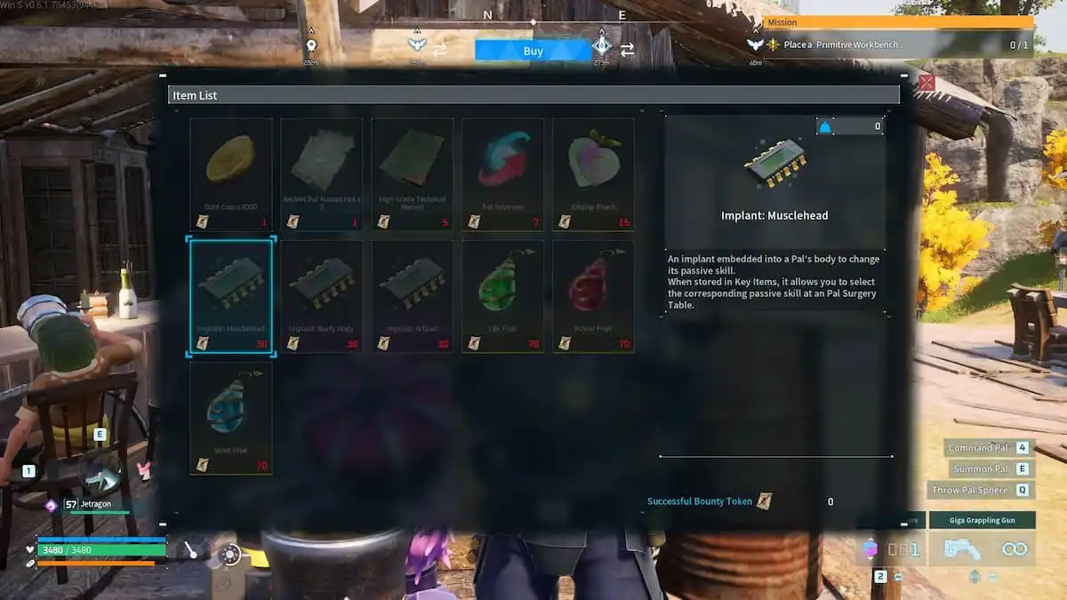 implant list in Palworld