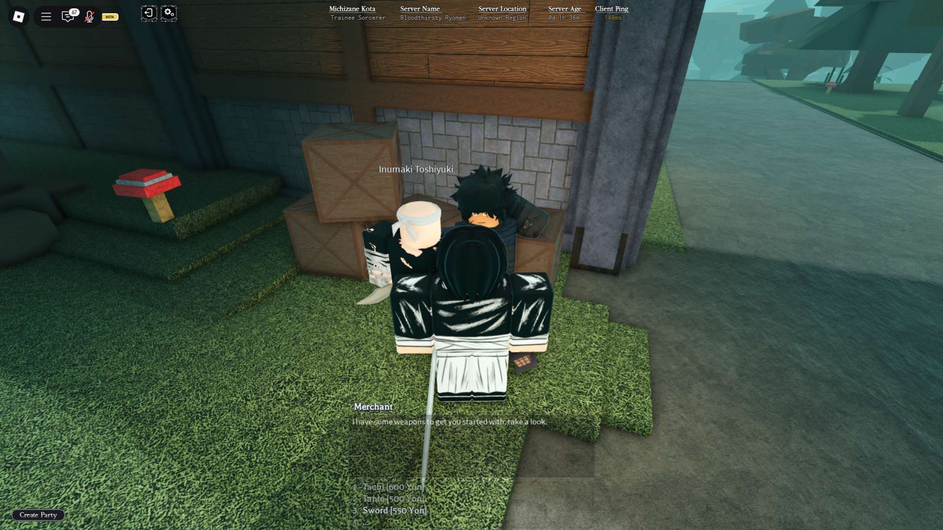 Merchant NPC in the Heian Roblox experience.