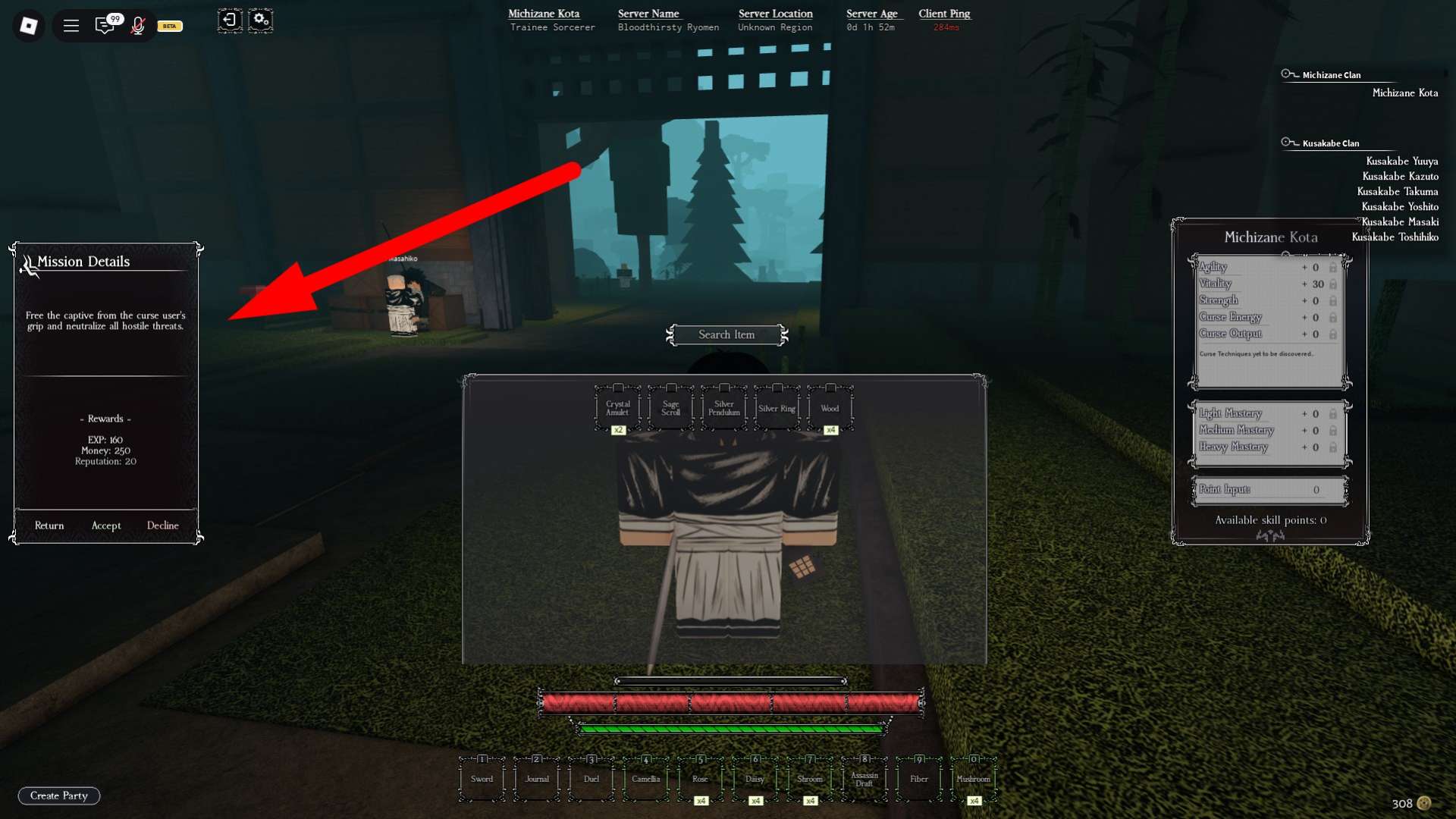 Missions in the Heian Roblox experience.