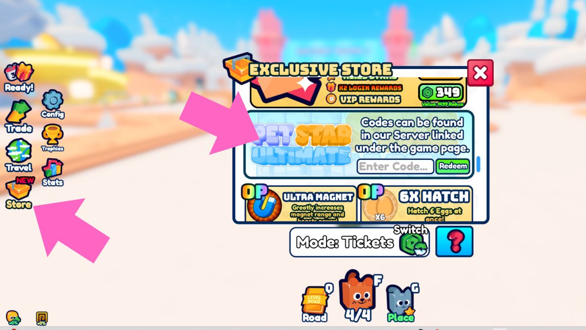 Pet Star Ultimate codes page Roblox