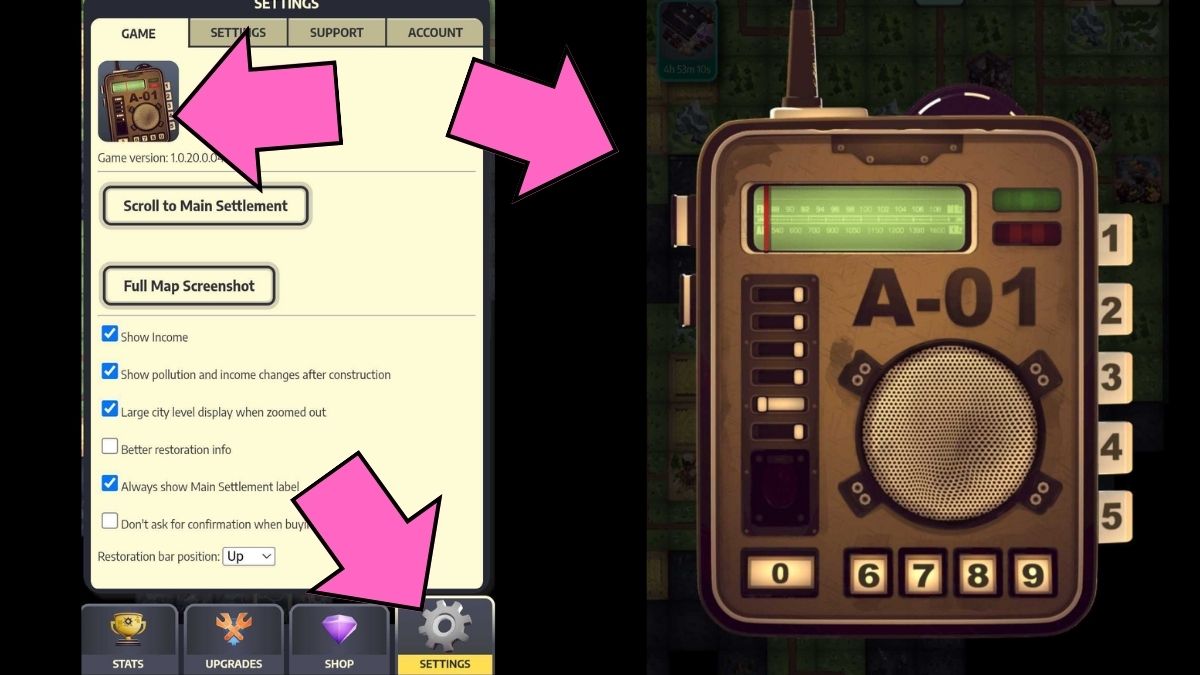 How to redeem codes in Post Apo Tycoon