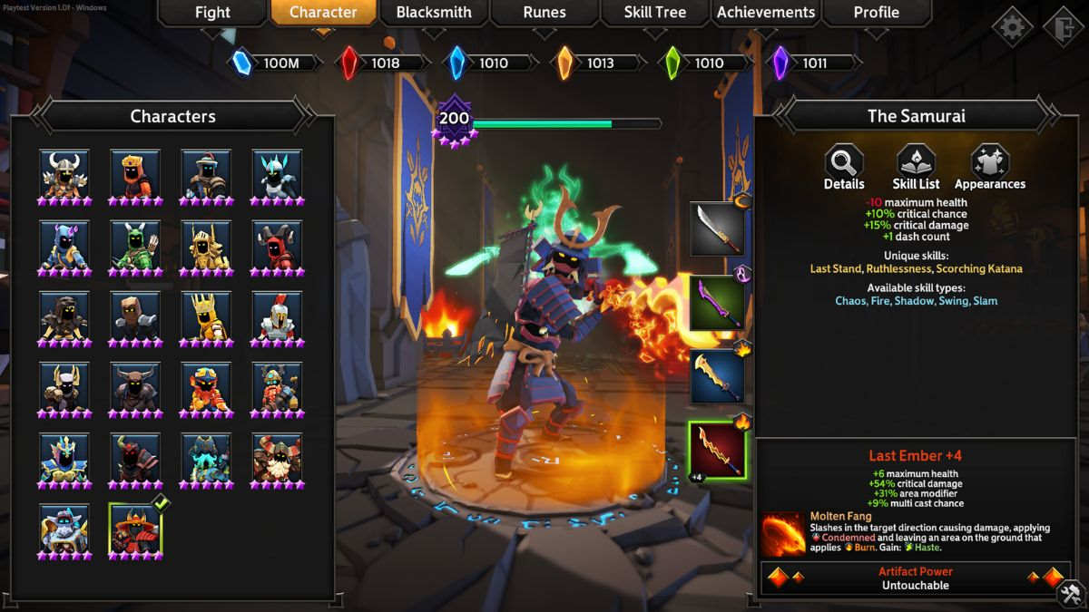 The Samurai character from Soulstone Survivors