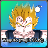 Weguto Majin SSJ2 unit in Anime Run Kingdom Roblox experience.