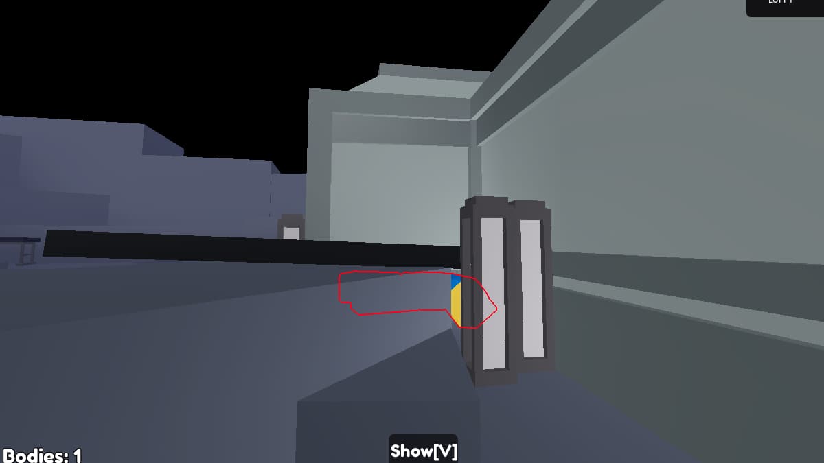 Body hidden outside in the Bright Moon map - Hide the Body on Roblox