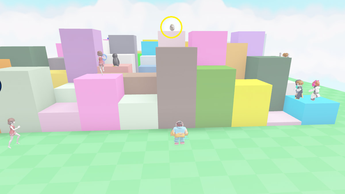An Earth Egg on top of Blocks
