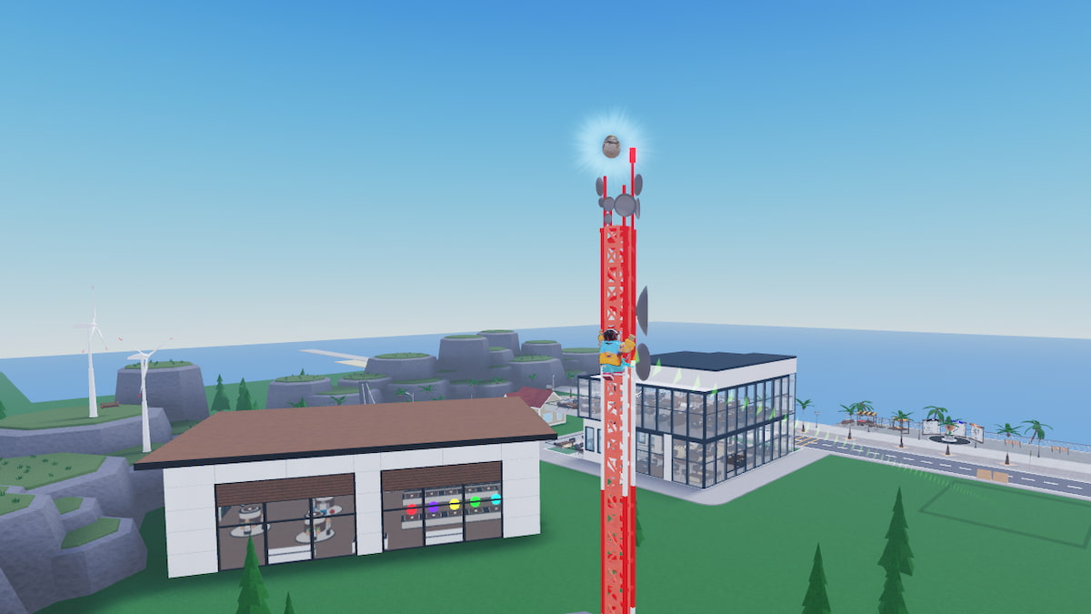 An Earth Egg on top of a Radio Tower