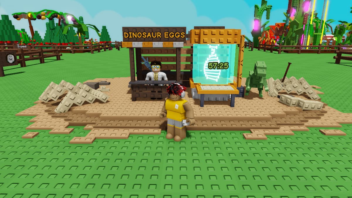 A player standing near the DInosaur Eggs
