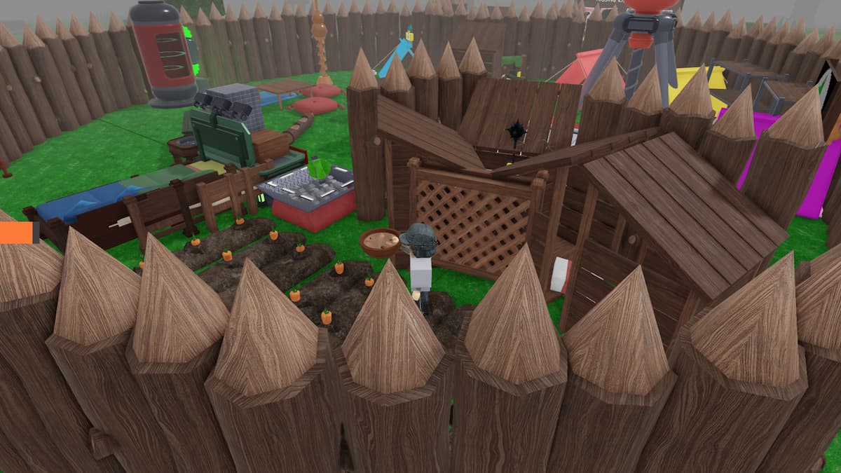 A player standing in 99 Nights in the Forest