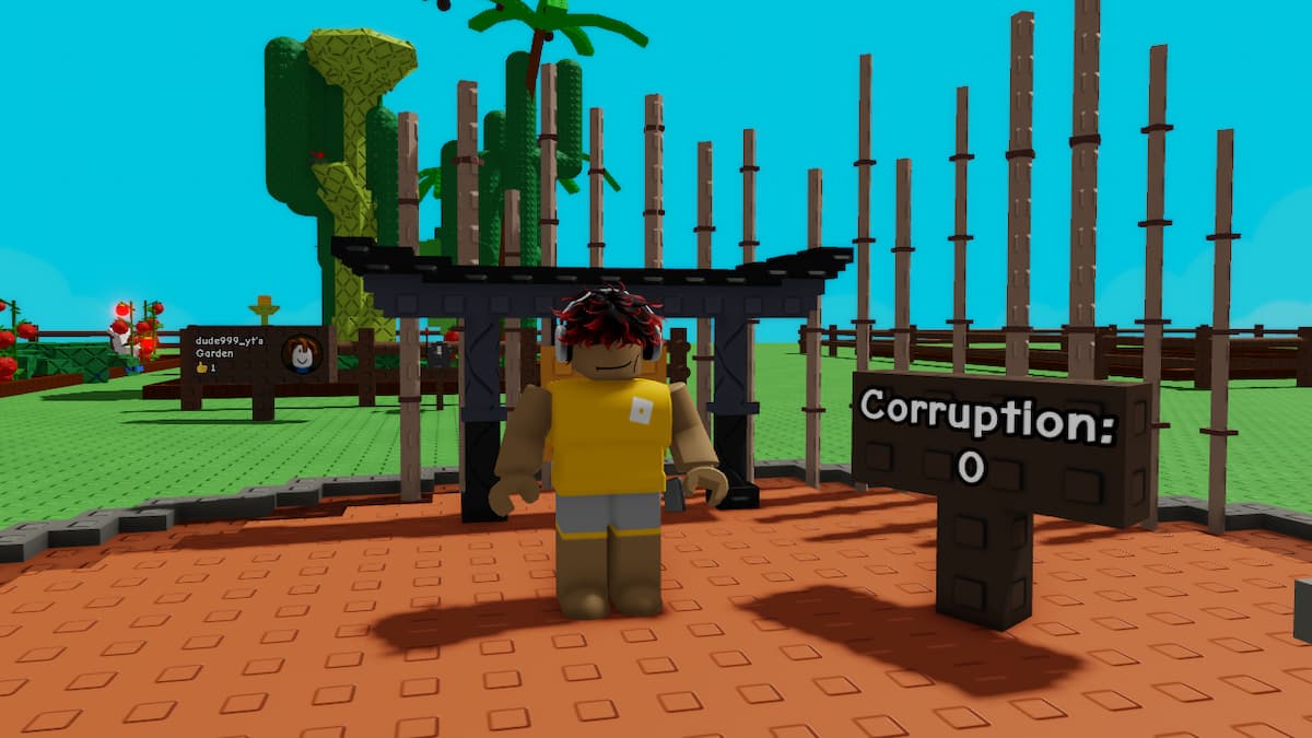 A player standing near the Corrupt Event Area