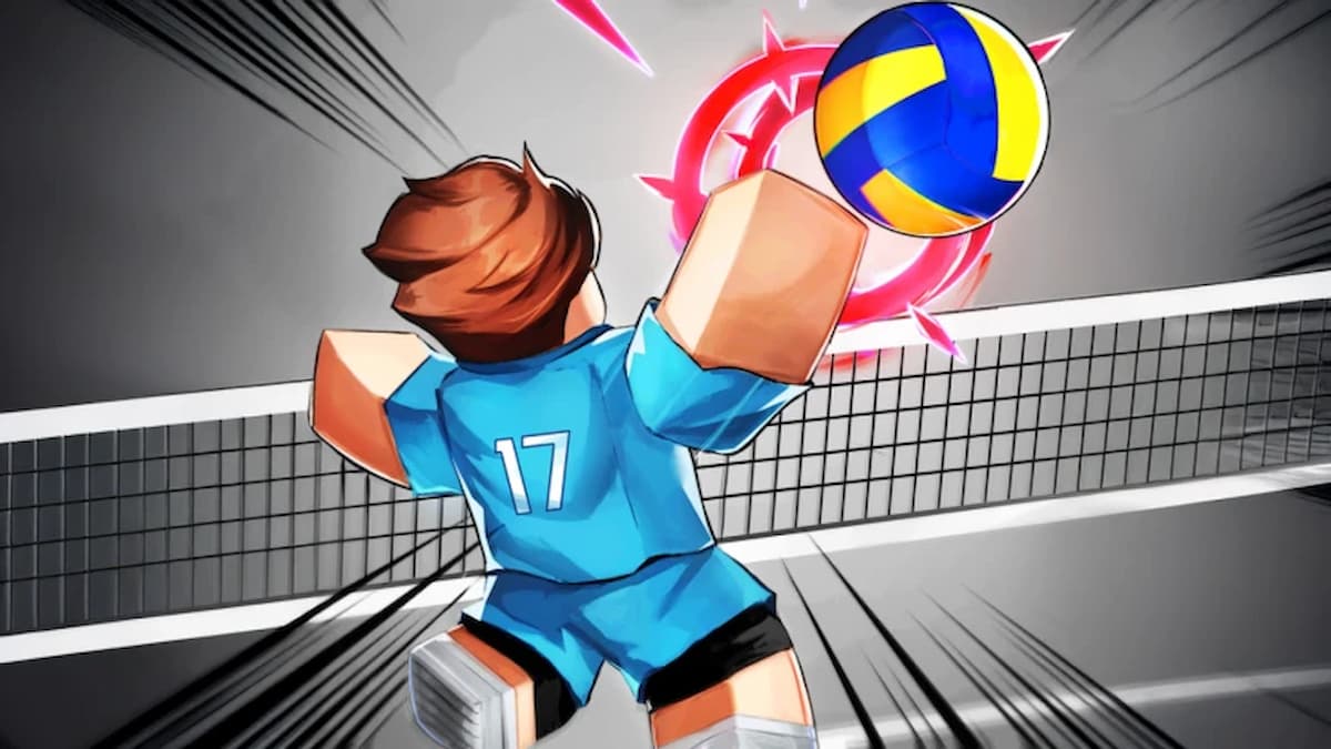 A player smashing a ball
