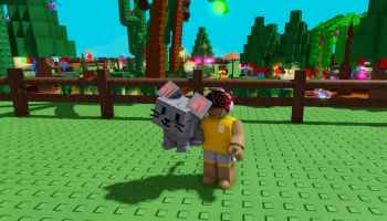 A player holding a mouse in Grow A Garden