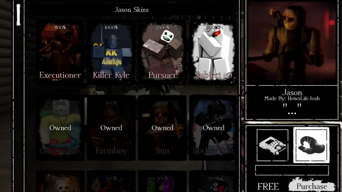 Skin shop in Forsaken
