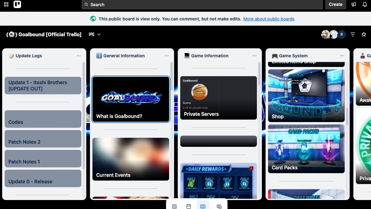 Official Goalbound Trello