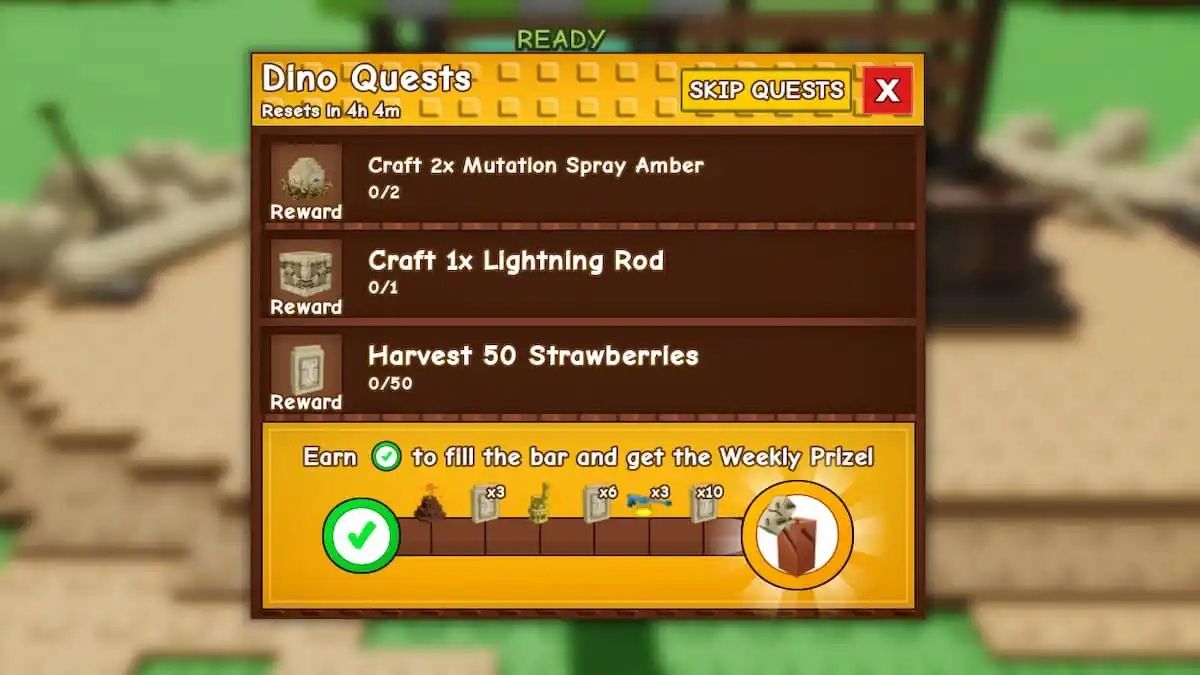 The Quest List in Grow A Garden