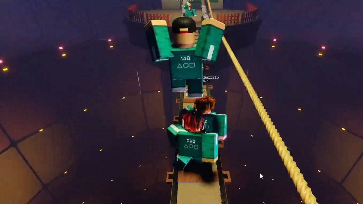 A player jumping in Ink Game