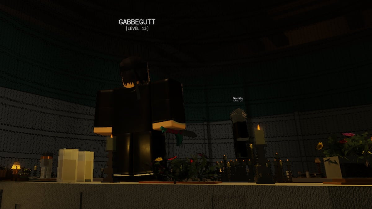 A player standing in The Last Dinner Game Mode