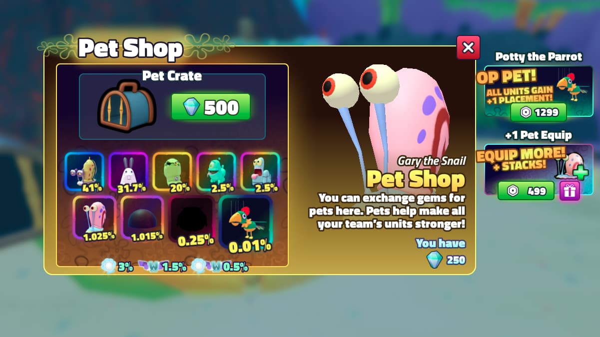 Pet Crates in Spongebob TD