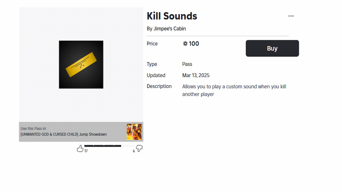 The Kill Sound Menu in Jump Showdown