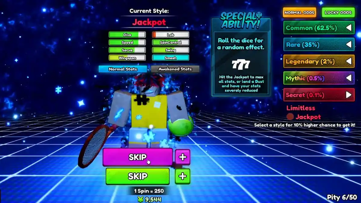 The Jackpot Style in Tennis Zero