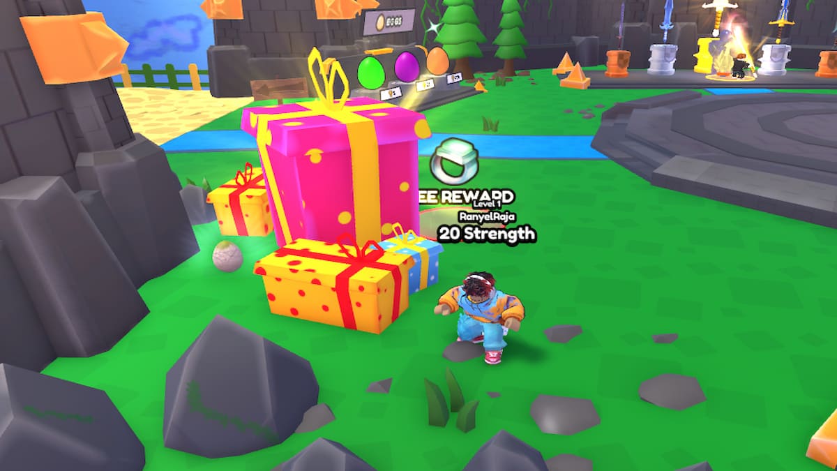 An Egg behind a present