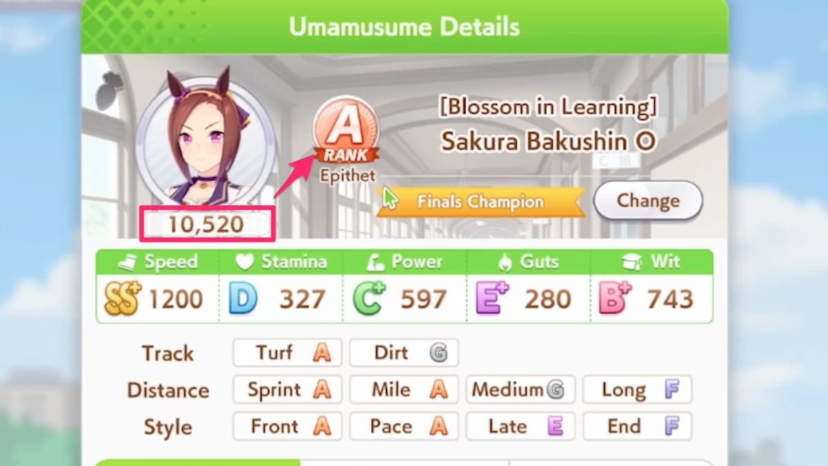 Umamusume Details window in Umamusume: Pretty Derby
