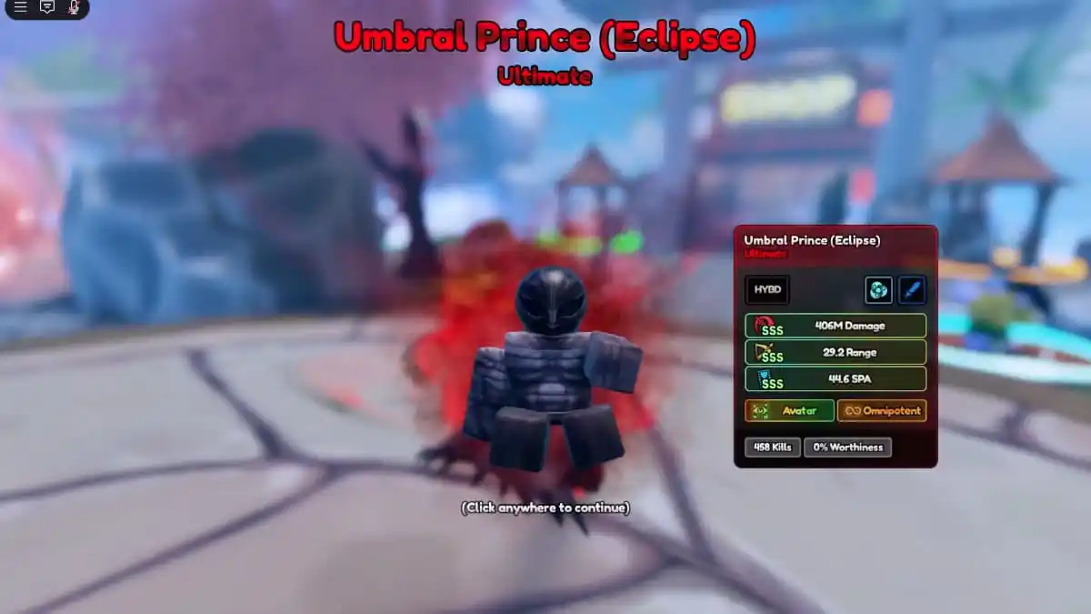 Umbral Prince (Eclipse) in Anime Last Stand