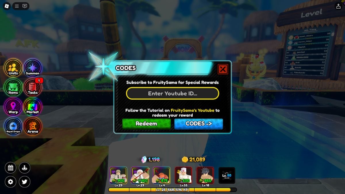 How to redeem YouTube rewards in ASTDX Roblox