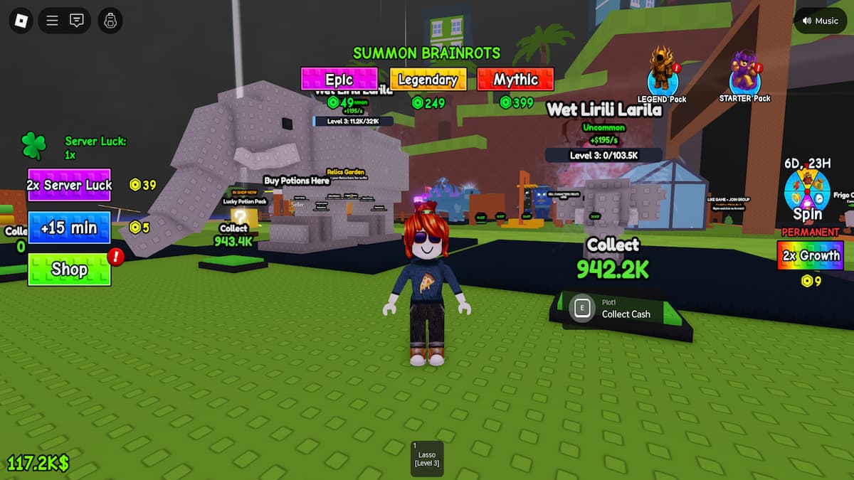 In-game screenshot of Catch and Feed a Brainrot.